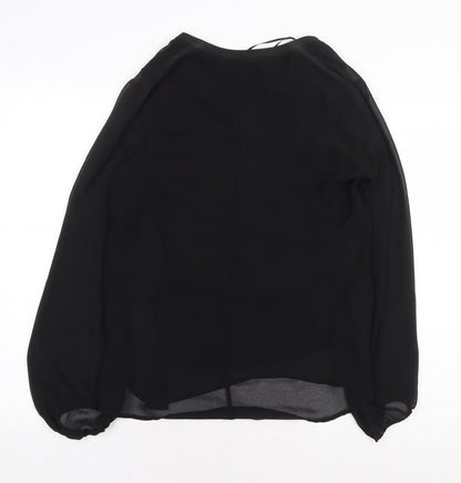 Womens UK Size M Zara Black Basic Blouse
