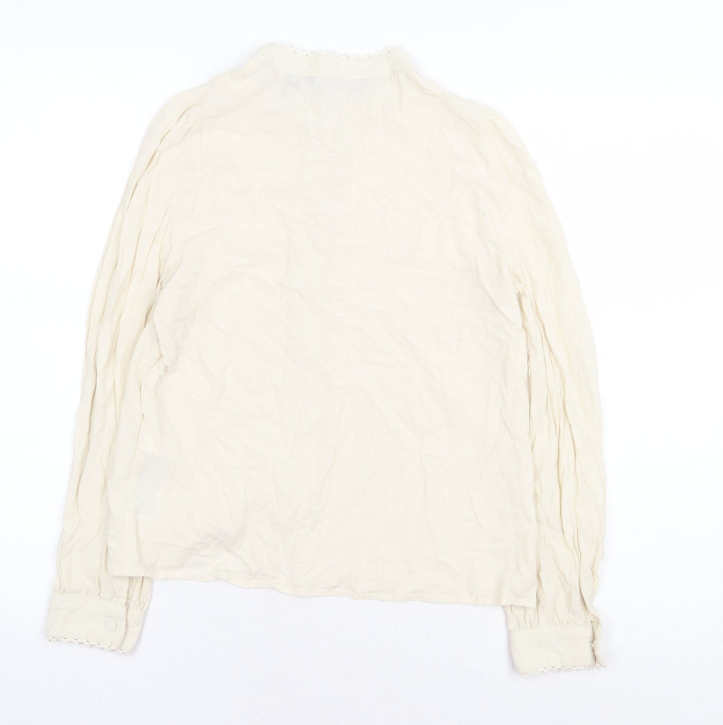 Womens UK Size XS Vera Moda Beige Basic Button-Up
