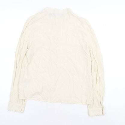 Womens UK Size XS Vera Moda Beige Basic Button-Up