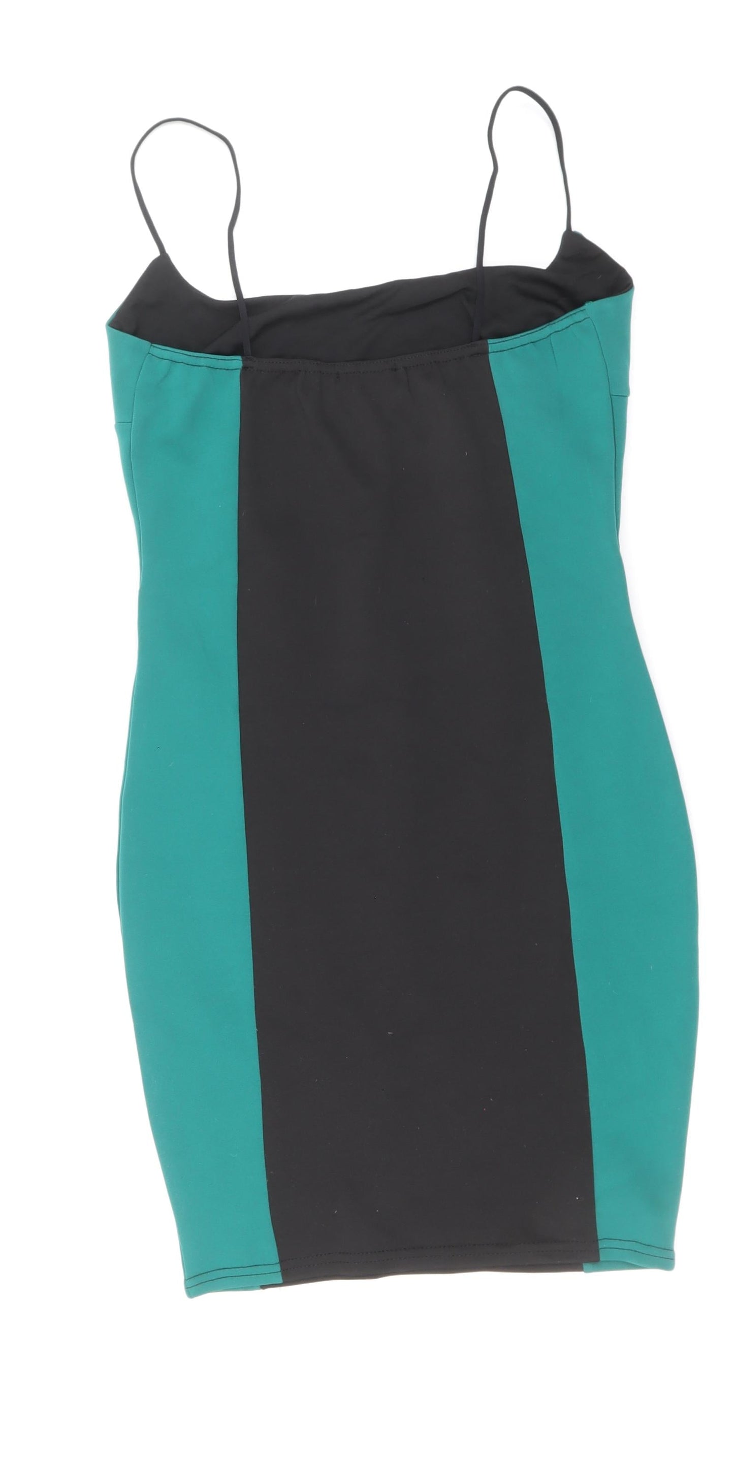 IX LONDON Womens Green Colourblock Polyester Bodycon Size 10 Round Neck Pullover