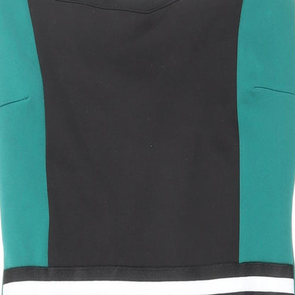 IX LONDON Womens Green Colourblock Polyester Bodycon Size 10 Round Neck Pullover