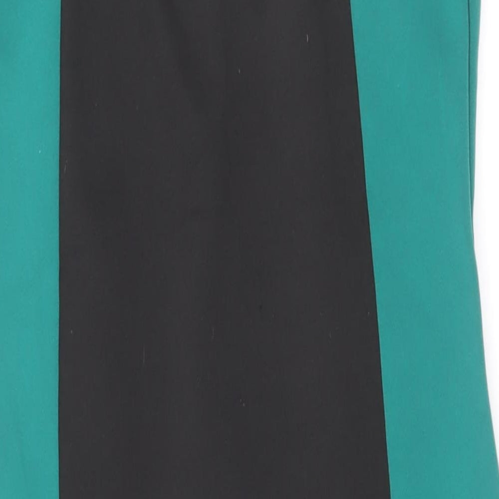 IX LONDON Womens Green Colourblock Polyester Bodycon Size 10 Round Neck Pullover