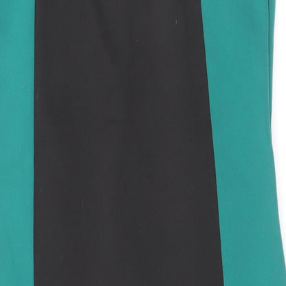 IX LONDON Womens Green Colourblock Polyester Bodycon Size 10 Round Neck Pullover