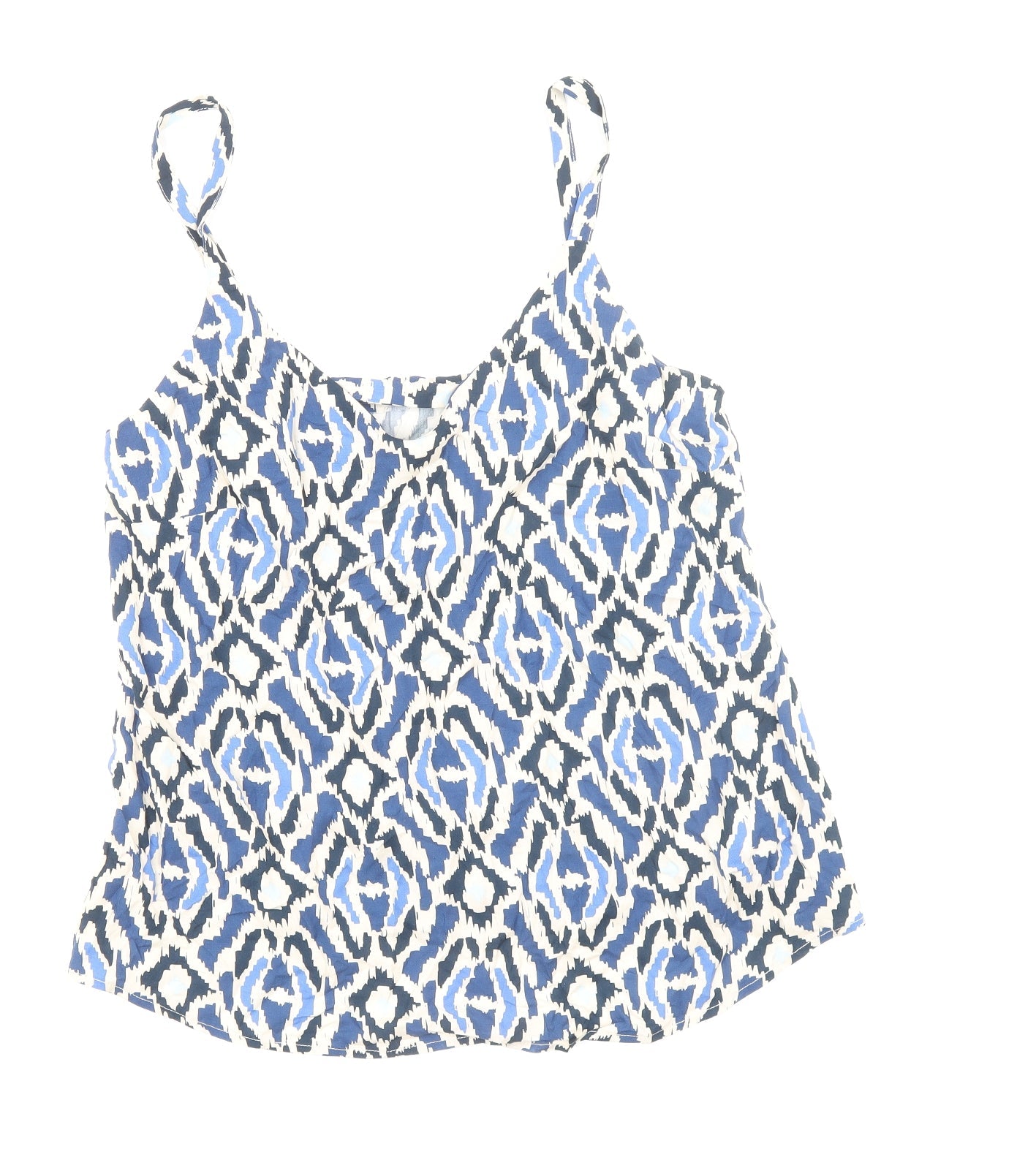 F&F Womens Blue Geometric Viscose Camisole Tank Size 10 V-Neck