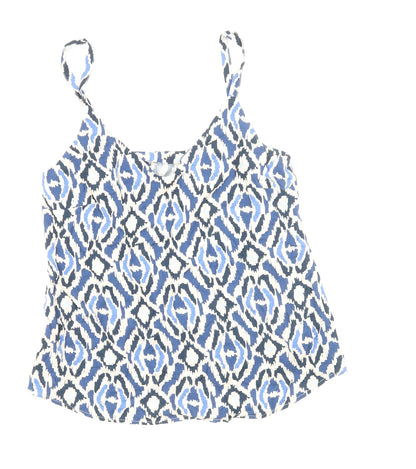 F&F Womens Blue Geometric Viscose Camisole Tank Size 10 V-Neck