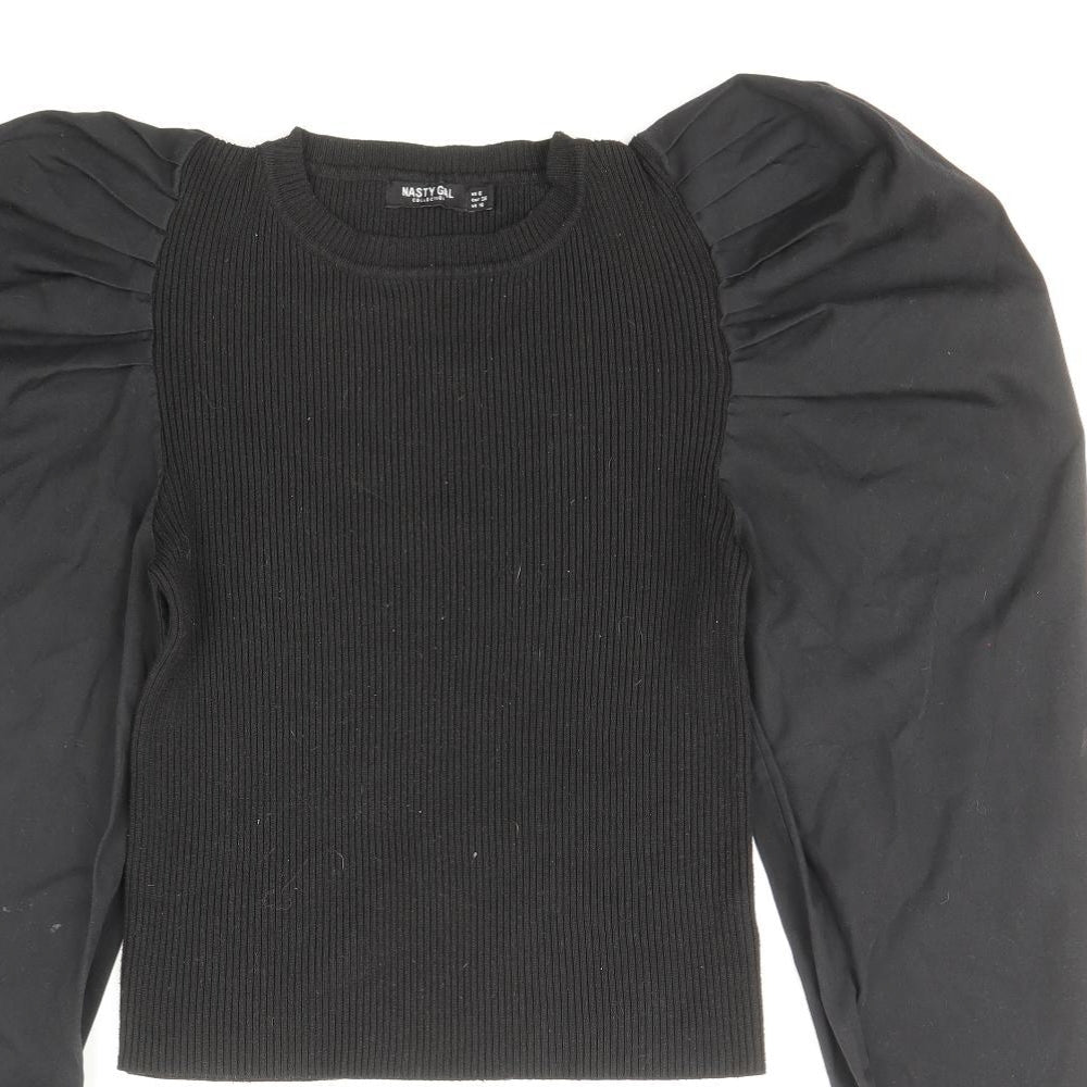 Womens UK Size 10 Nasty Gal Black Pullover Jumper