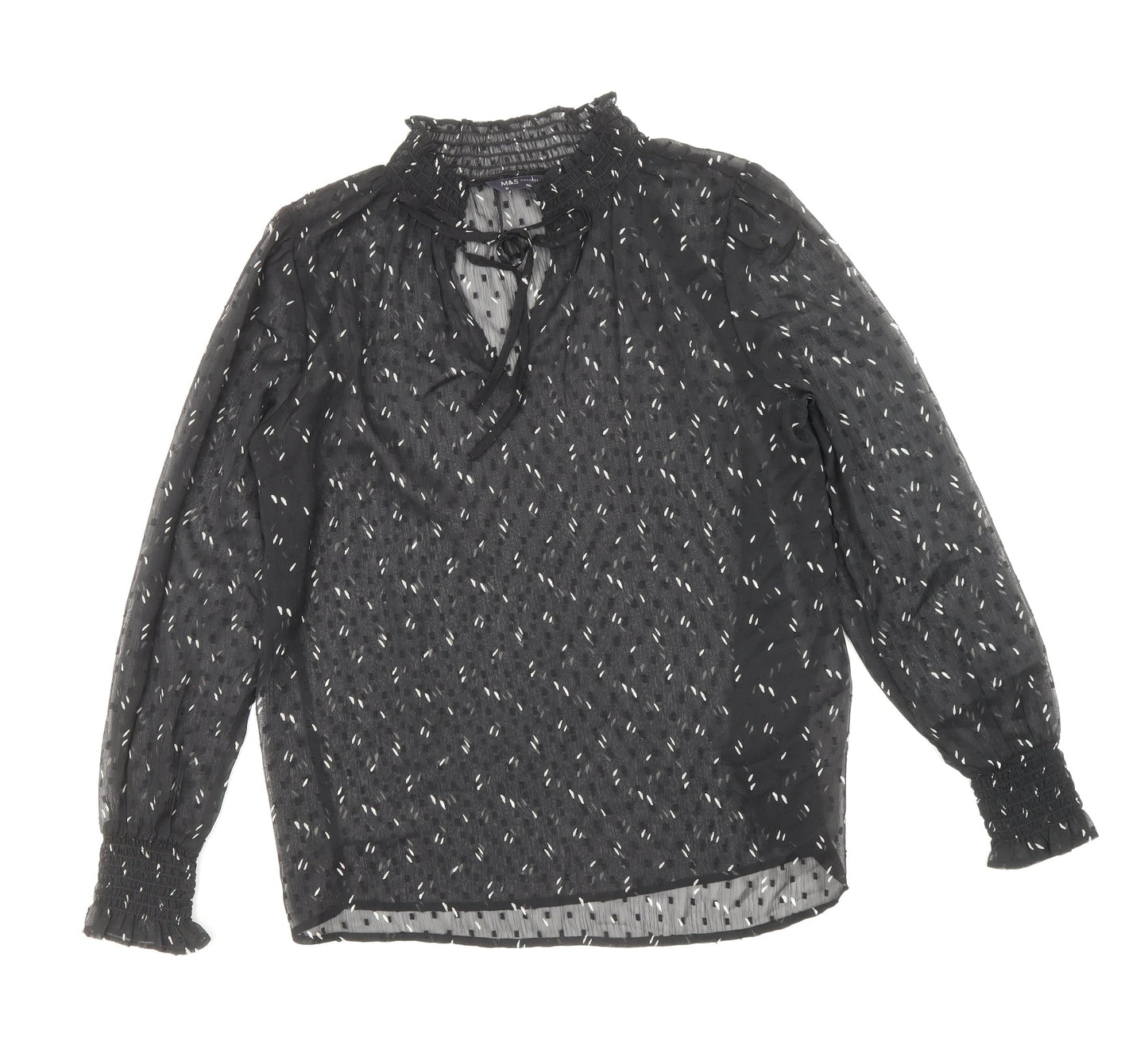 Womens UK Size 10 Marks and Spencer Black Basic Blouse