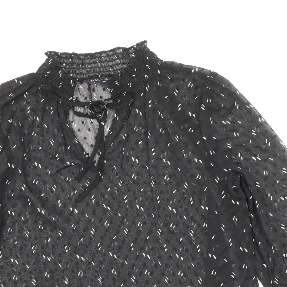 Womens UK Size 10 Marks and Spencer Black Basic Blouse