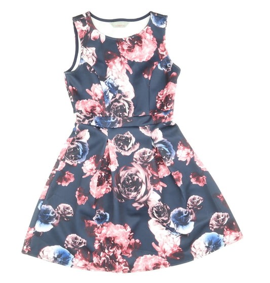 Dorothy Perkins Womens Multicoloured Floral Polyester Fit & Flare Size 6 Round Neck Pullover