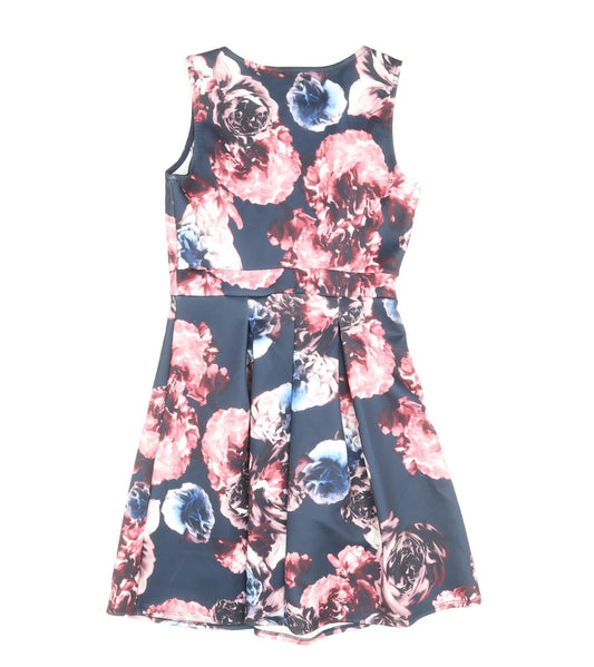 Dorothy Perkins Womens Multicoloured Floral Polyester Fit & Flare Size 6 Round Neck Pullover