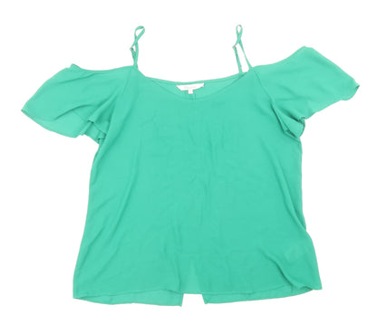 Womens UK Size 12 Peacocks Green Basic Blouse
