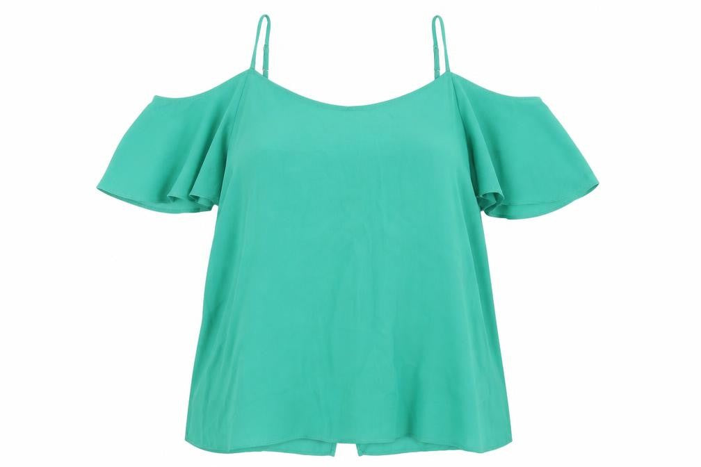 Womens UK Size 12 Peacocks Green Basic Blouse
