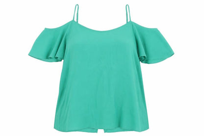 Womens UK Size 12 Peacocks Green Basic Blouse