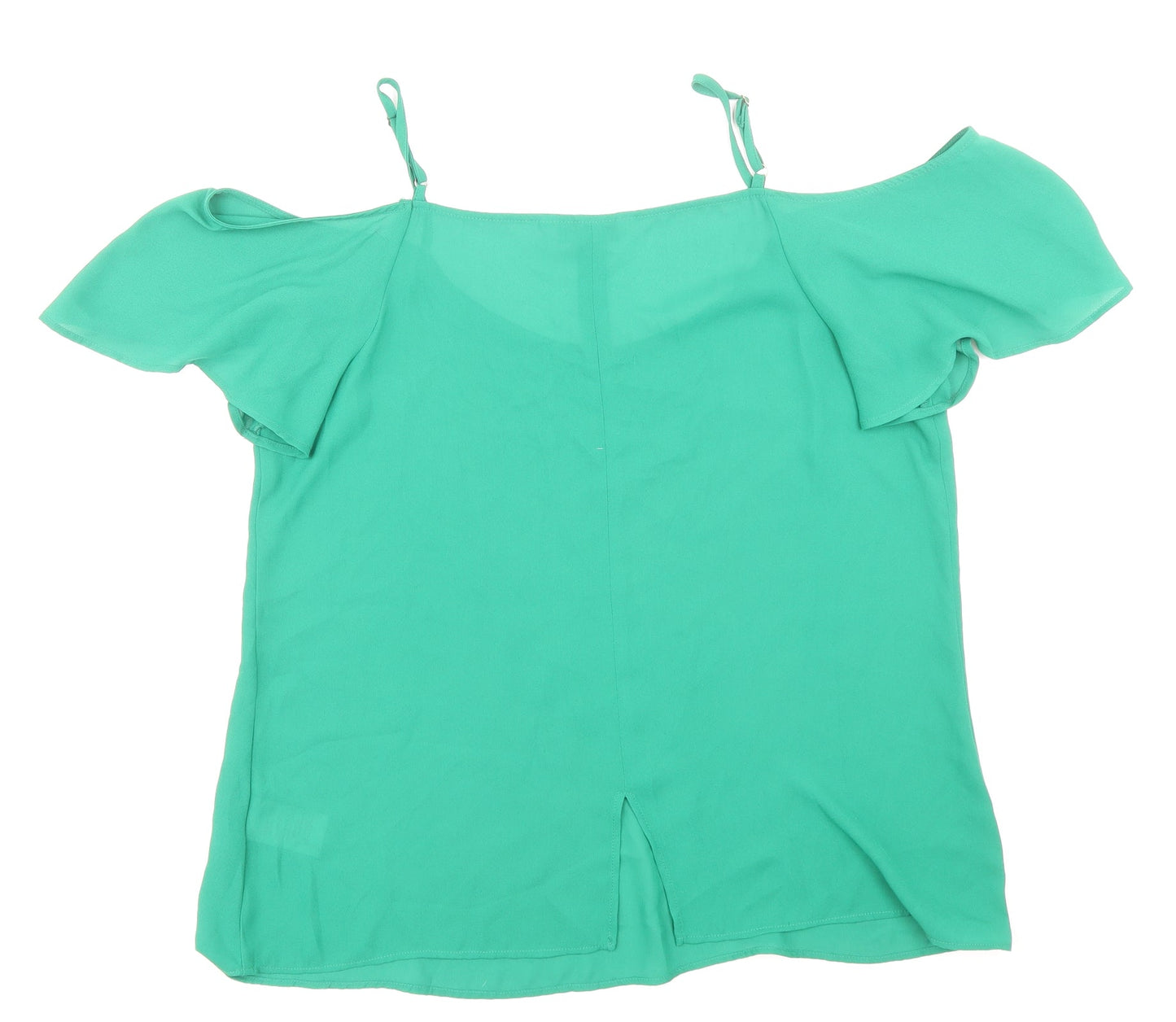 Womens UK Size 12 Peacocks Green Basic Blouse