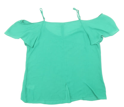 Womens UK Size 12 Peacocks Green Basic Blouse
