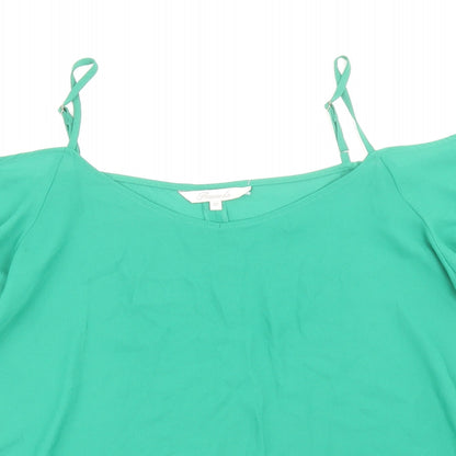 Womens UK Size 12 Peacocks Green Basic Blouse