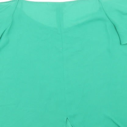 Womens UK Size 12 Peacocks Green Basic Blouse