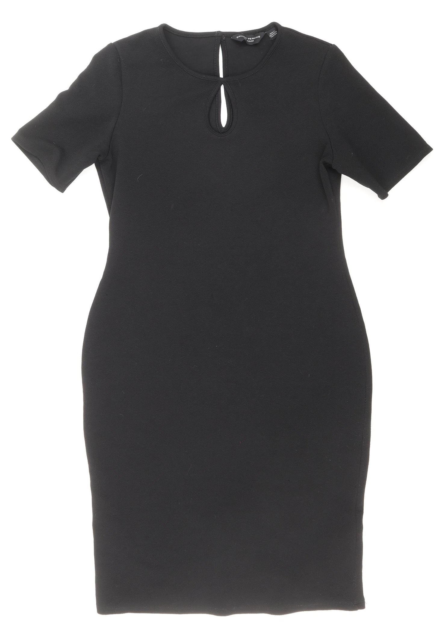 Dorothy Perkins Womens Beige Polyester A-Line Size 14 Round Neck Button