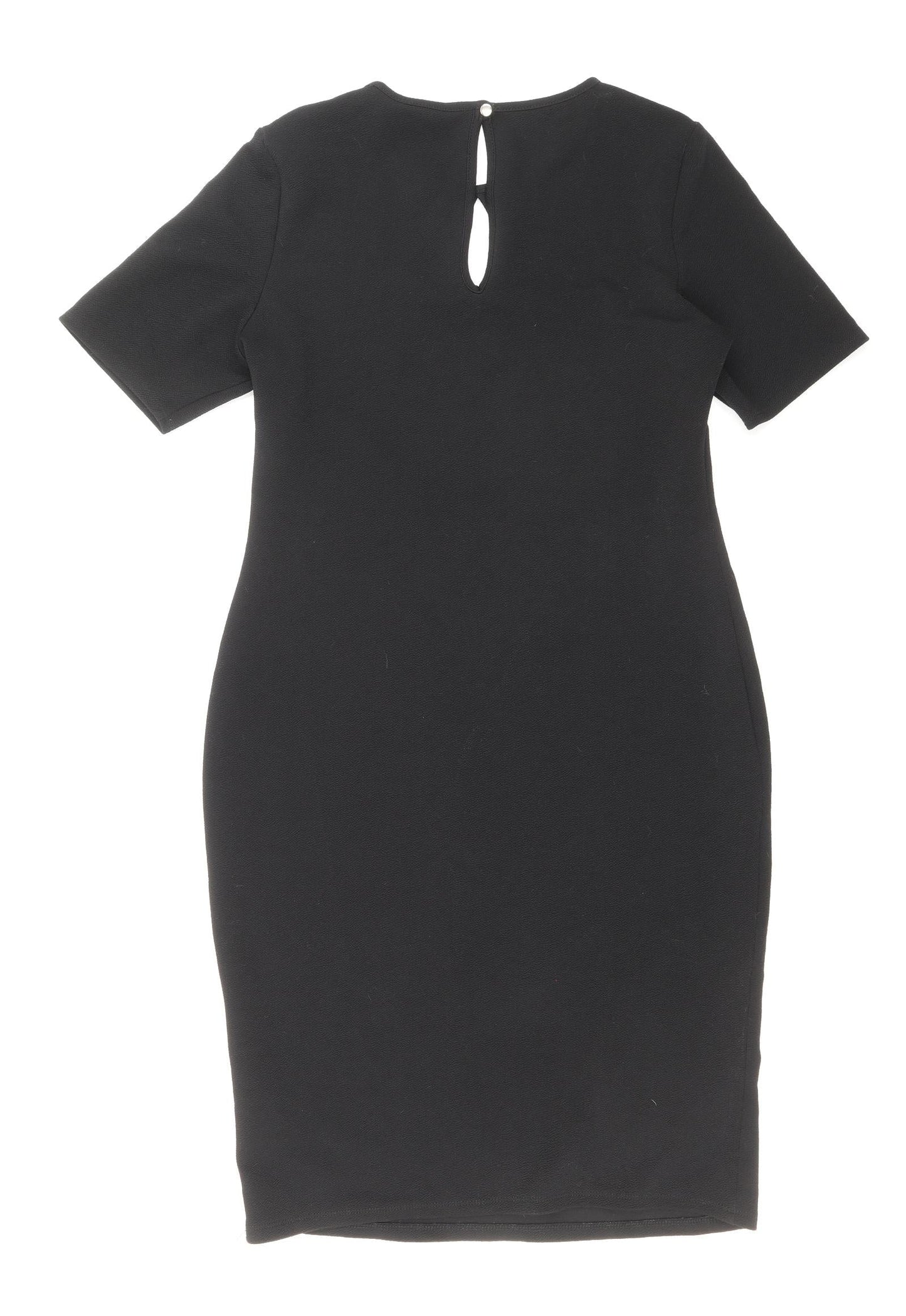 Dorothy Perkins Womens Beige Polyester A-Line Size 14 Round Neck Button