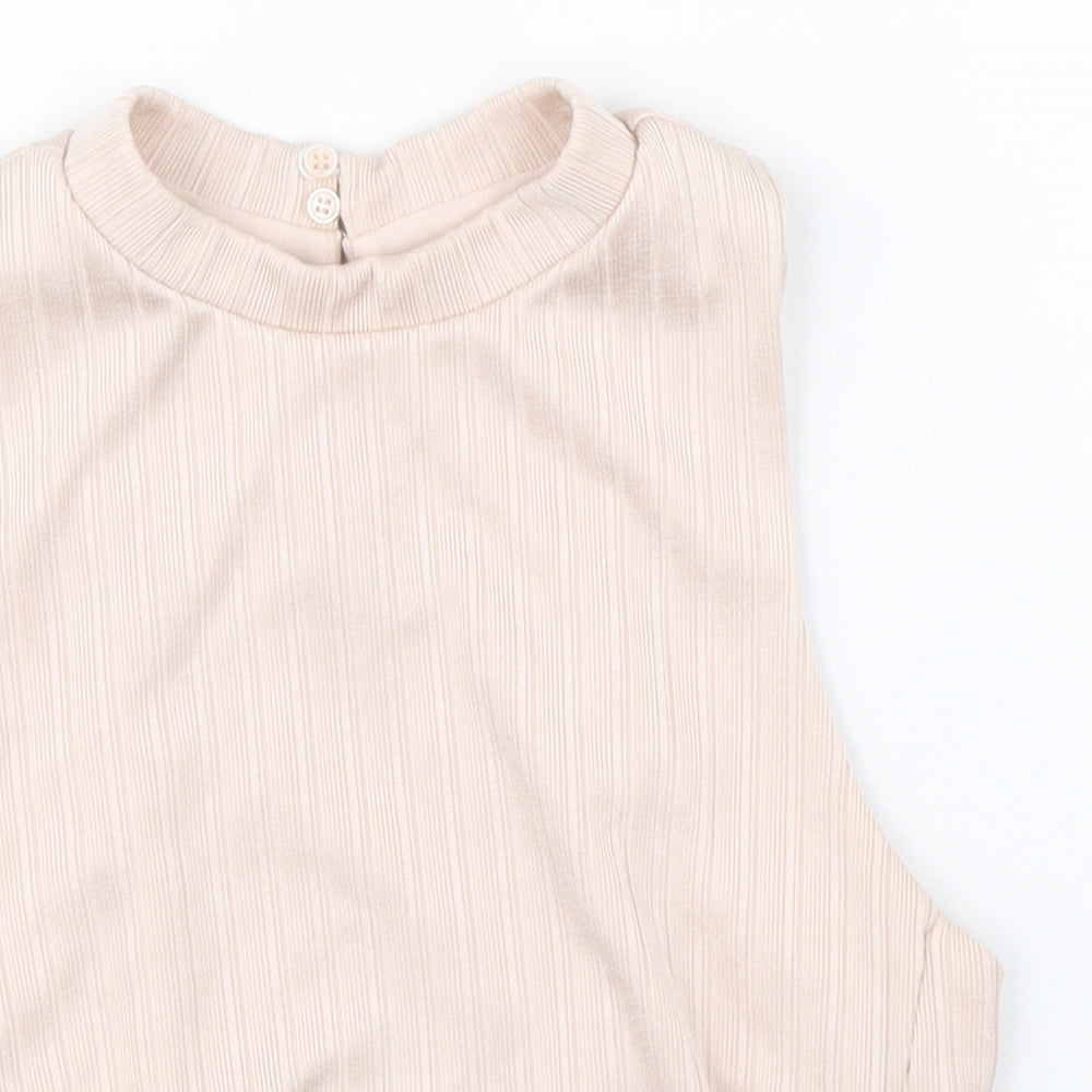 Womens UK Size 10 New Look Pink Basic Tank