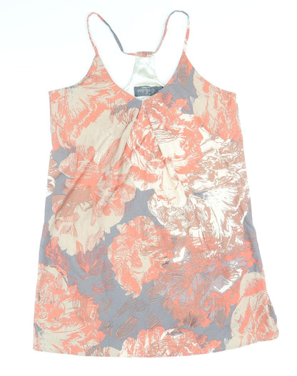Costa Blanca Womens Orange Geometric Polyester Tank Dress Size M V-Neck Pullover