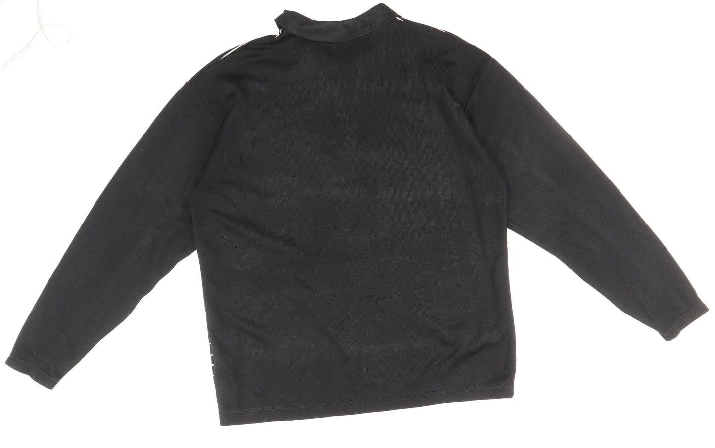Bite Mens Black Collared Striped Acrylic Pullover Jumper Size M