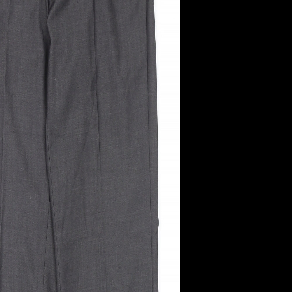 Marks and Spencer Mens Grey Polyester Dress Pants Trousers Size 30 in L31 in Regular Zip