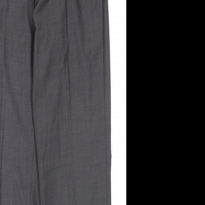 Marks and Spencer Mens Grey Polyester Dress Pants Trousers Size 30 in L31 in Regular Zip
