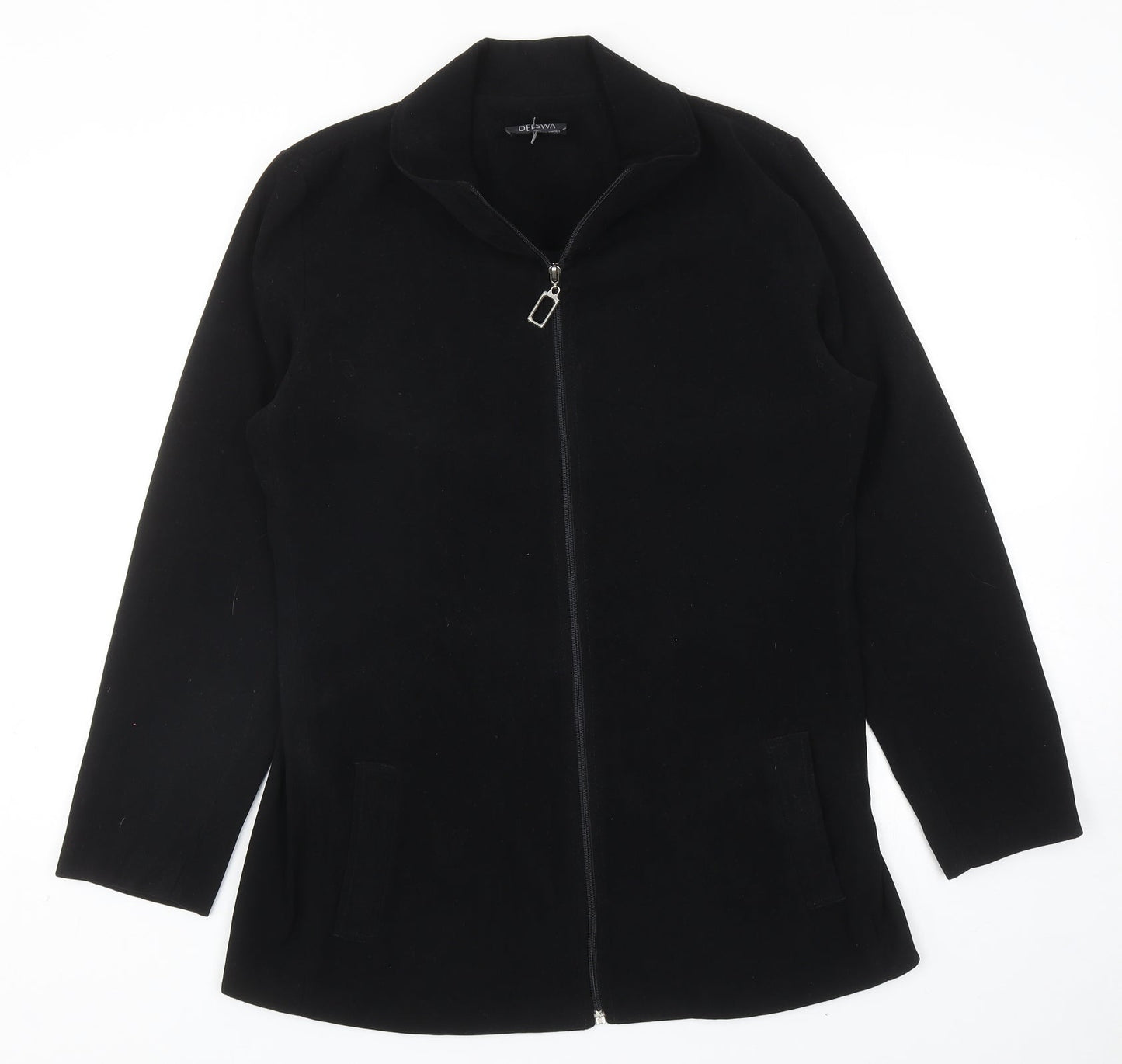 Delswa Womens Black Jacket Size 12 Zip