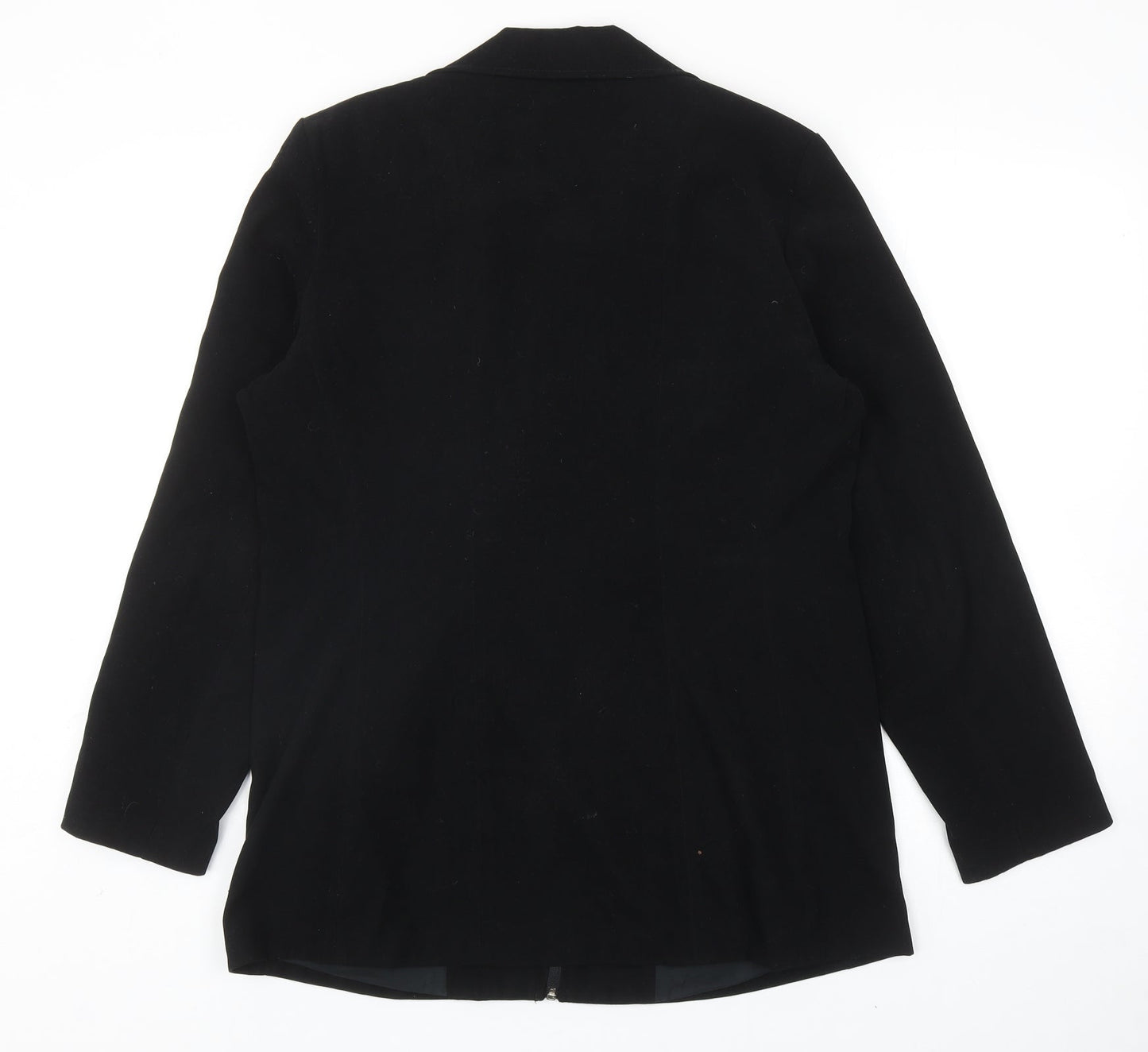 Delswa Womens Black Jacket Size 12 Zip