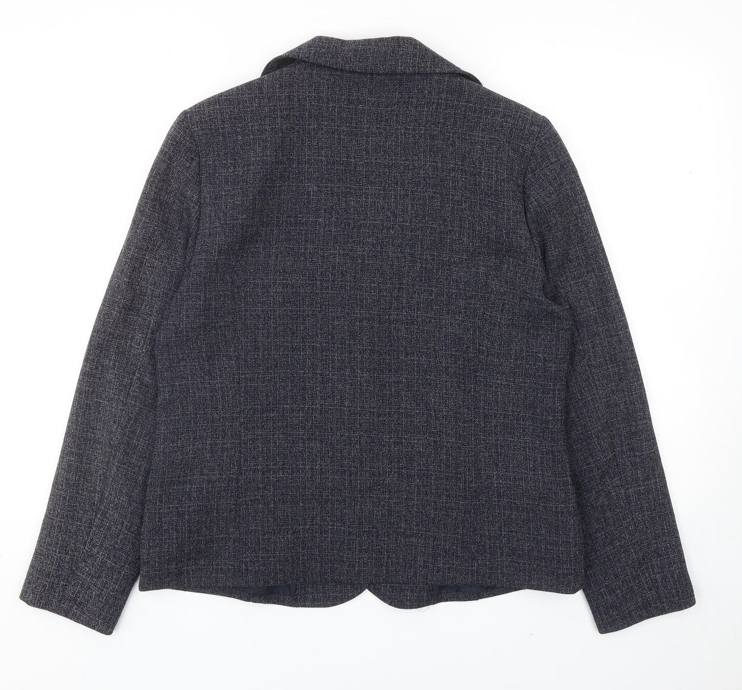 EWM Womens Blue Viscose Jacket Blazer Size 14