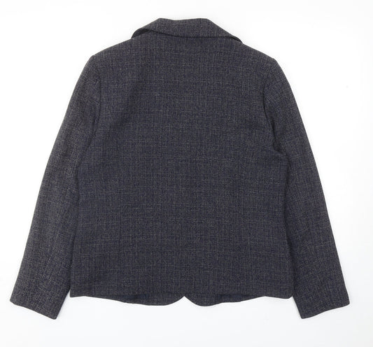 EWM Womens Blue Viscose Jacket Blazer Size 14