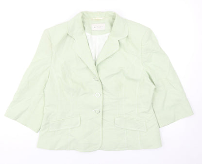 Minuet Womens Green Plaid Polyamide Jacket Suit Jacket Size 18
