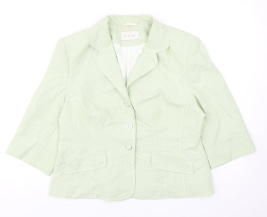 Minuet Womens Green Plaid Polyamide Jacket Suit Jacket Size 18