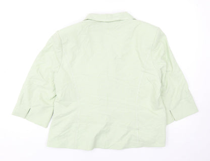 Minuet Womens Green Plaid Polyamide Jacket Suit Jacket Size 18