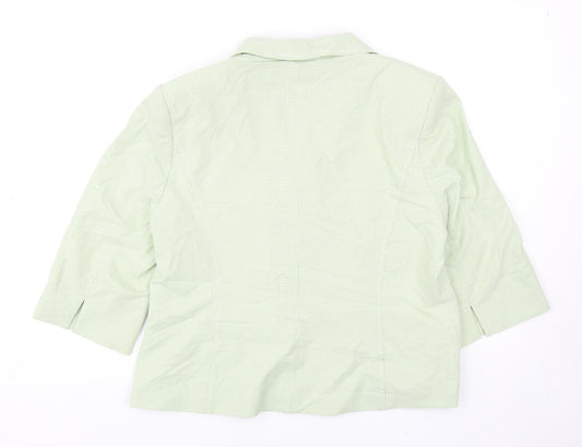 Minuet Womens Green Plaid Polyamide Jacket Suit Jacket Size 18