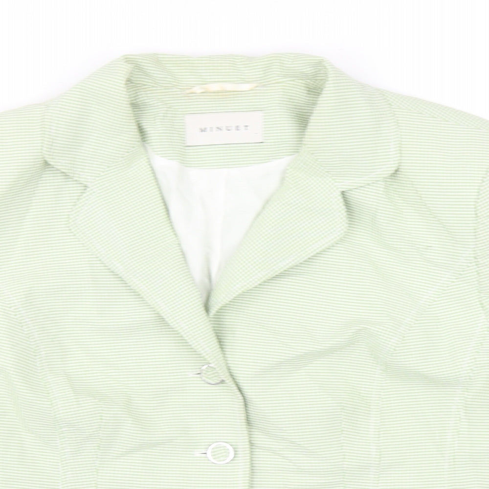 Minuet Womens Green Plaid Polyamide Jacket Suit Jacket Size 18