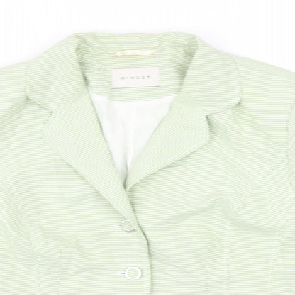 Minuet Womens Green Plaid Polyamide Jacket Suit Jacket Size 18
