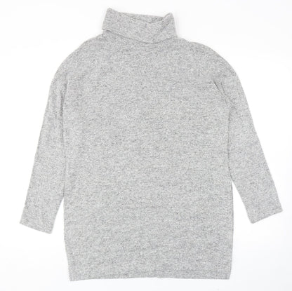 H&M Womens Grey Roll Neck Polyester Pullover Jumper Size XS