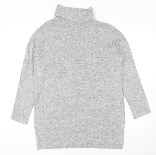 H&M Womens Grey Roll Neck Polyester Pullover Jumper Size XS