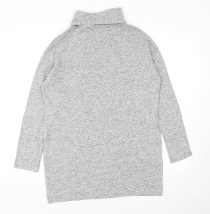 H&M Womens Grey Roll Neck Polyester Pullover Jumper Size XS