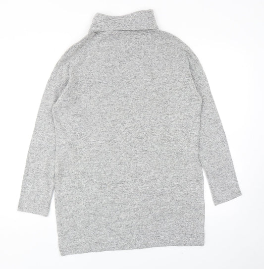 H&M Womens Grey Roll Neck Polyester Pullover Jumper Size XS