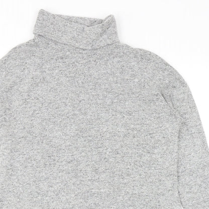 H&M Womens Grey Roll Neck Polyester Pullover Jumper Size XS