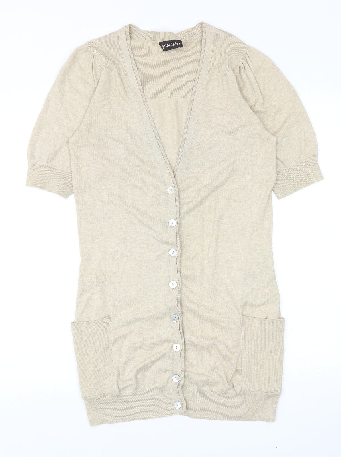 Womens UK Size 10 Principles Beige Cardigan Jumper
