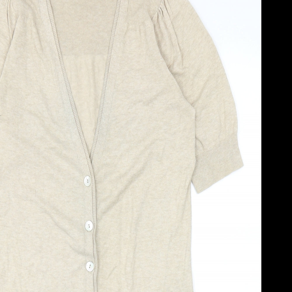 Womens UK Size 10 Principles Beige Cardigan Jumper