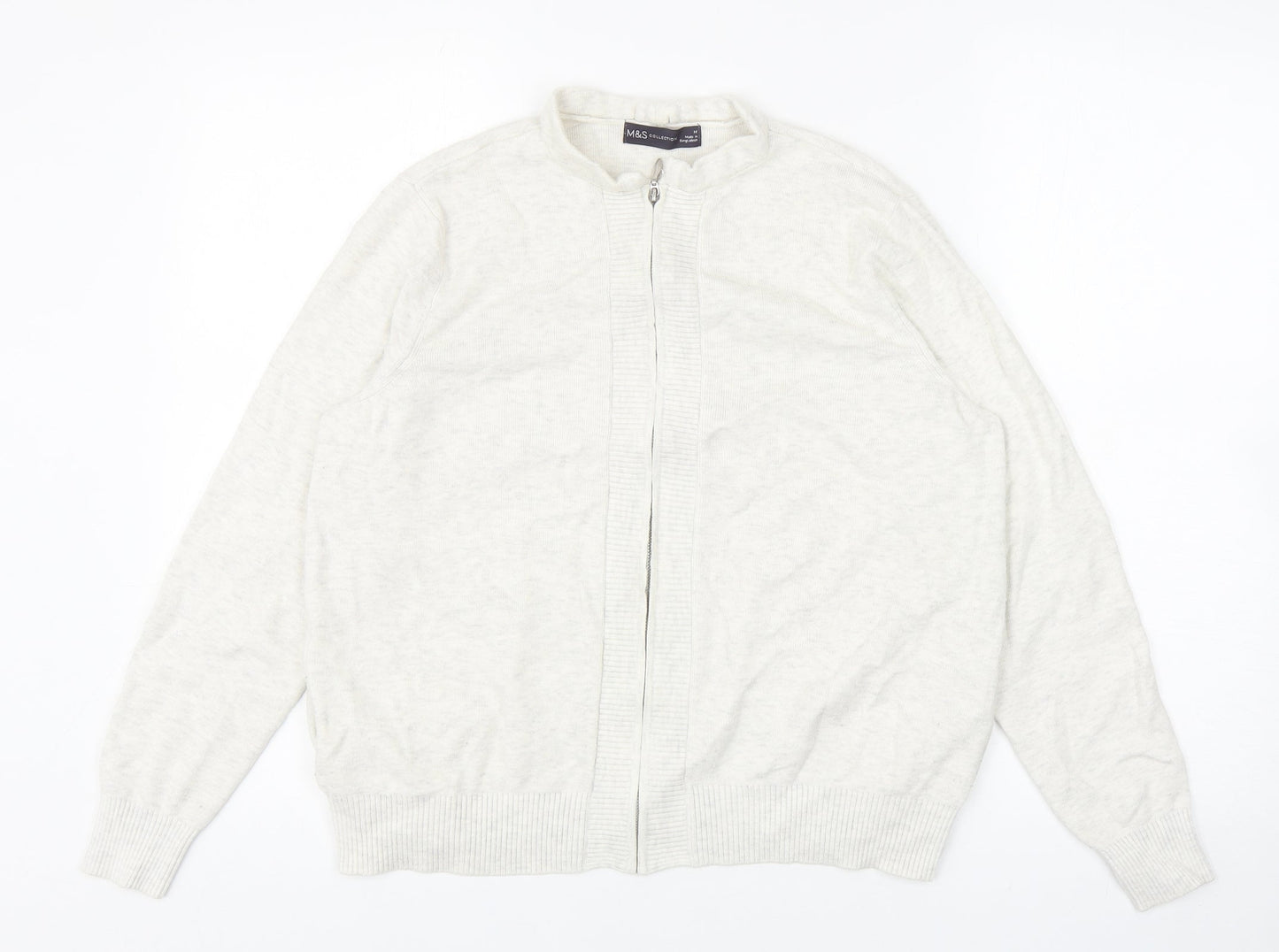 Womens UK Size M Marks and Spencer Grey Full Zip Jumper