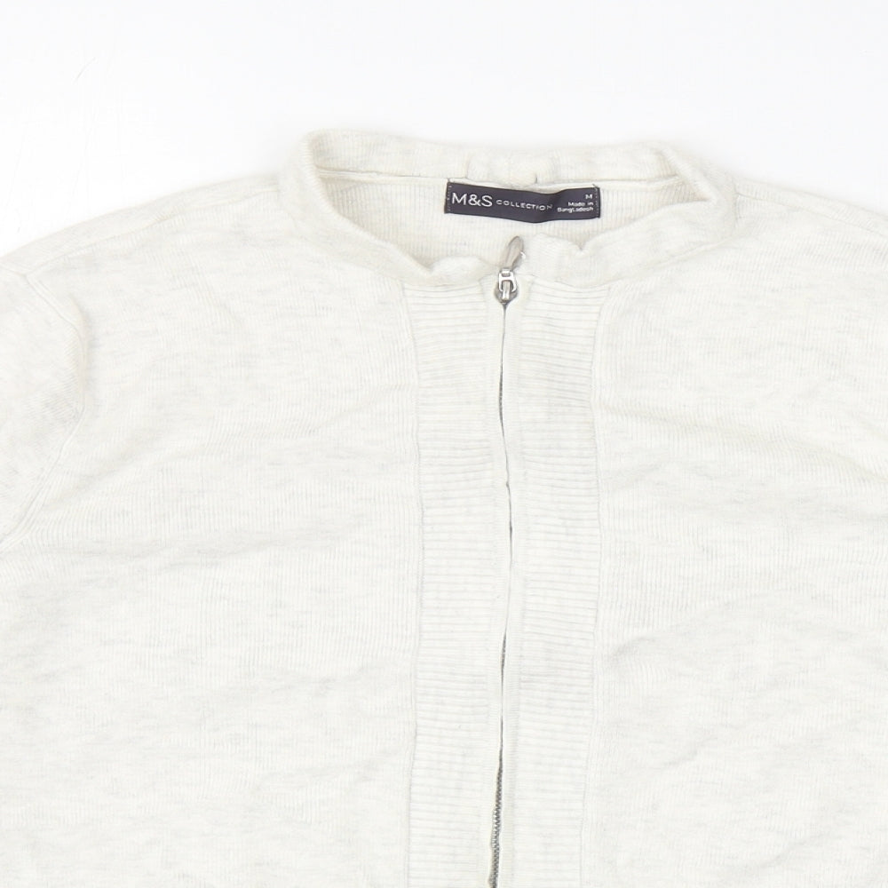 Womens UK Size M Marks and Spencer Grey Full Zip Jumper