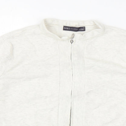 Womens UK Size M Marks and Spencer Grey Full Zip Jumper