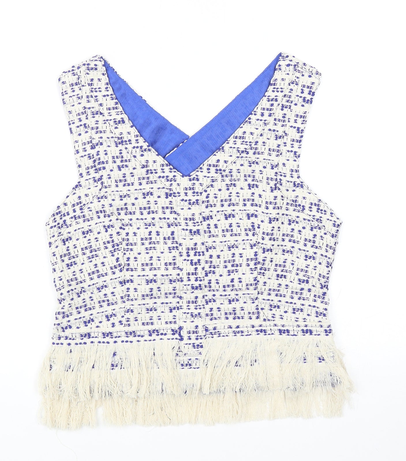 Womens UK Size S Drole de copine Blue Basic Blouse