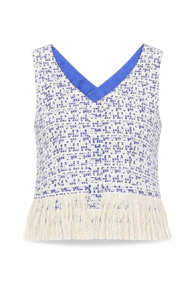 Womens UK Size S Drole de copine Blue Basic Blouse